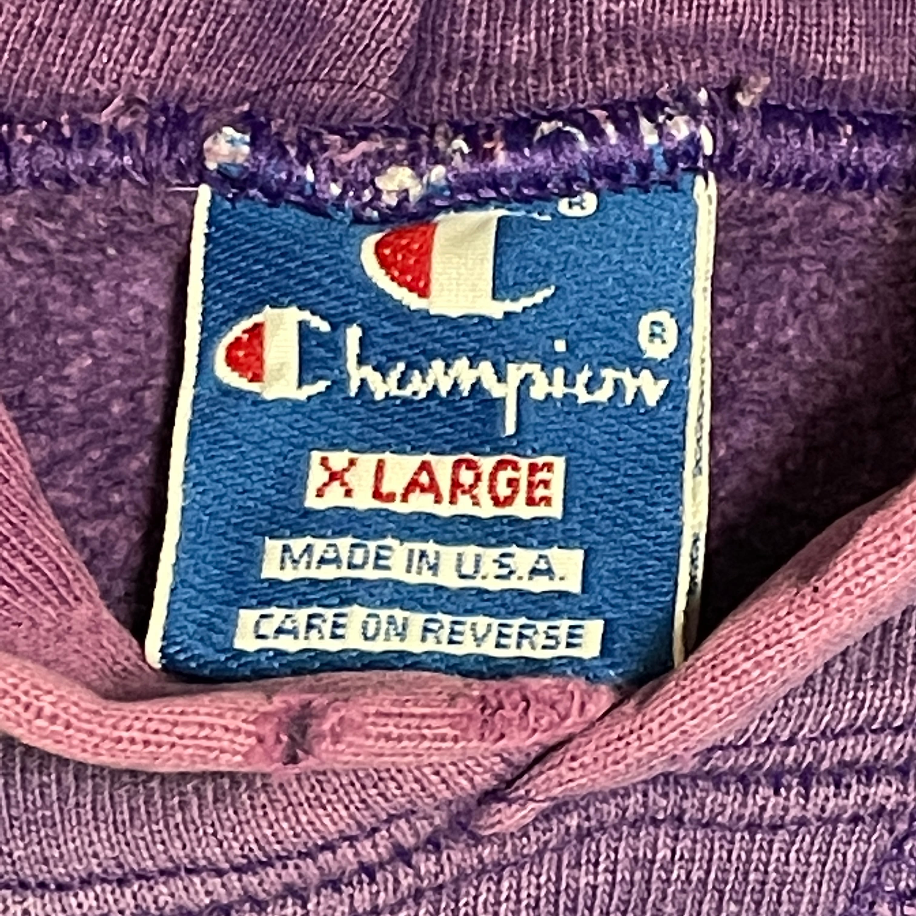 美品✨ Champion リバースウィーブ 70s復刻 青単色タグ デカ刺繍ロゴ