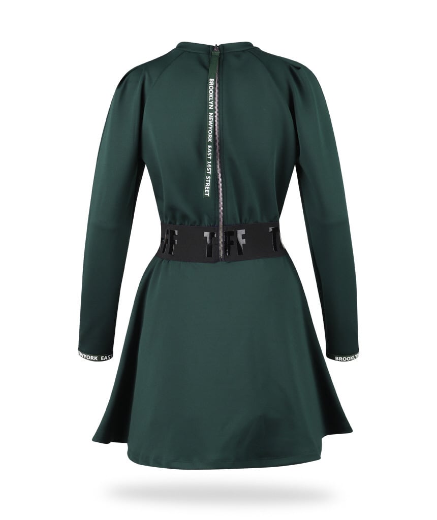 cinoh パフスリーブ　ジッパー　ワンピース cinoh パフスリーブ ジッパー ワンピース 別注HALF SLEEVE ZIP DRESS