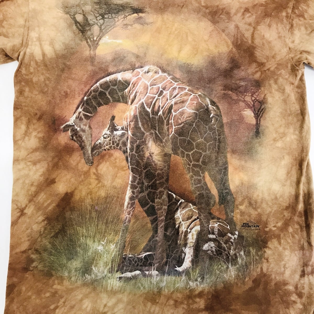 ザ マウンテン 00年代 GIRAFFE キリンの親子 プリントTシャツ タイダイ ...