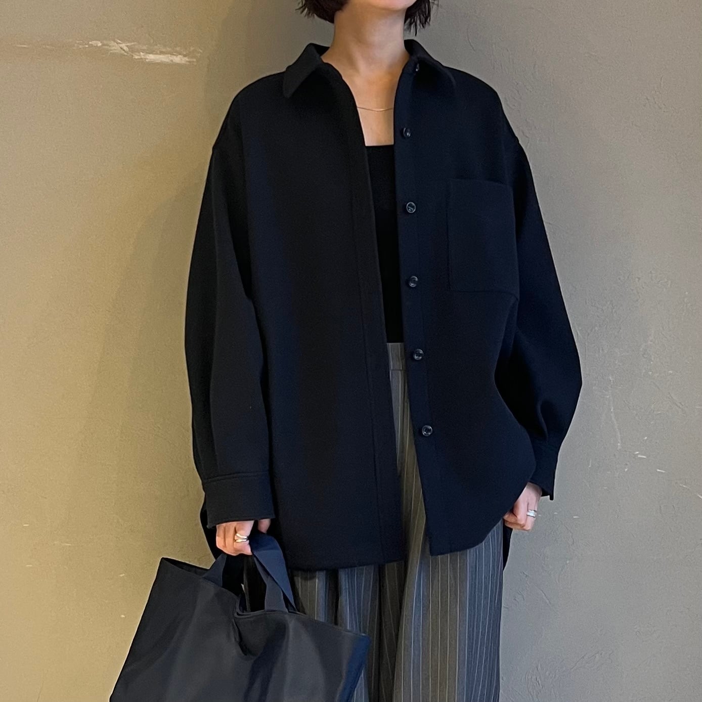 【 cafune; 】ウールライクシャツジャケット