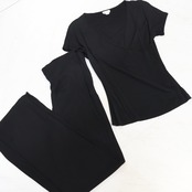 【フラメンコ衣装】ブラック maxmara マックスマーラ レッスン着 黒 トップス パンツ ボトムス Tシャツ 無地 練習着 半袖