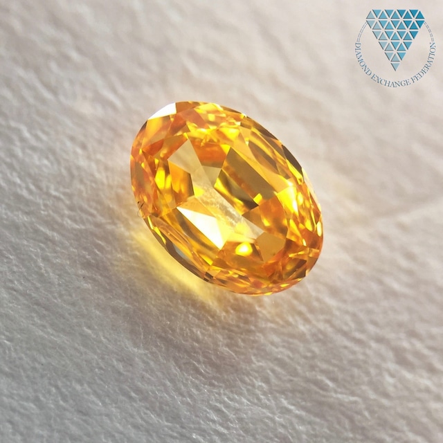 0.59 ct FANCY VIVID YELLOWISH ORANGE SI2 OVAL GIA 天然  ダイヤモンド ルース