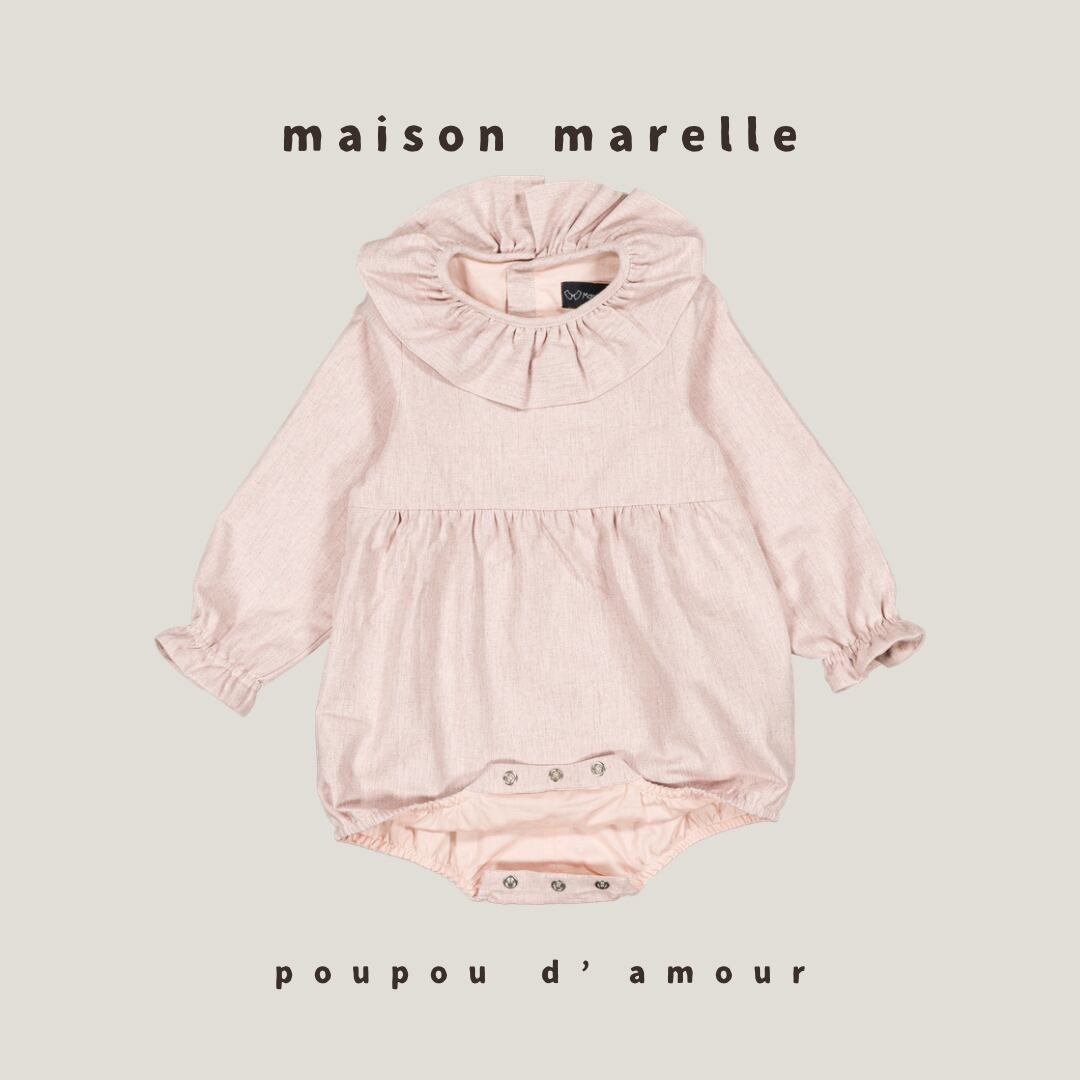 送料無料【予約】maison marelle|Romper DUPLEIX- dusty pink(11月上旬以降入荷予定)