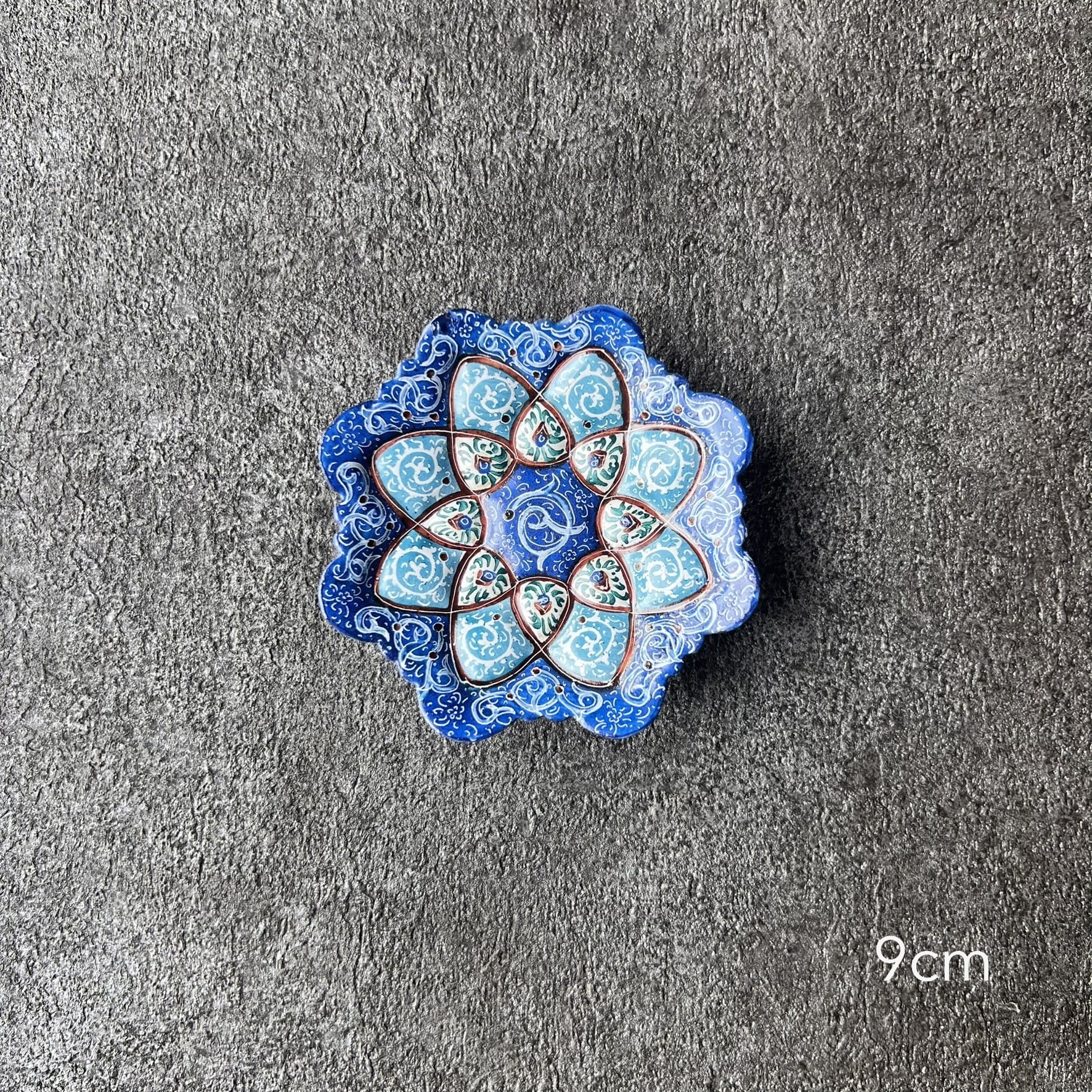 ペルシャの飾り皿（ミーナーカーリー）9cm アクセサリートレイ【MINA