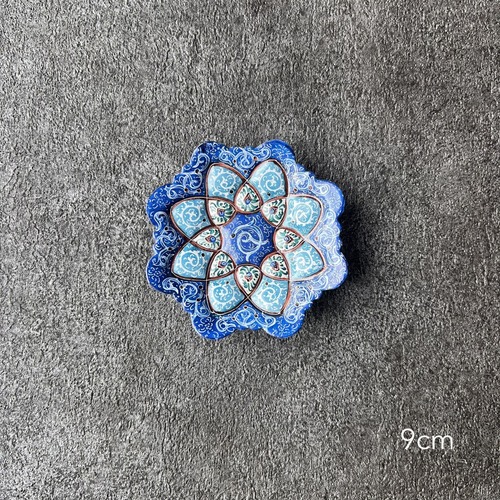 ペルシャの飾り皿（ミーナーカーリー）9ｃｍ　アクセサリートレイ【MINA KARI 08-021】