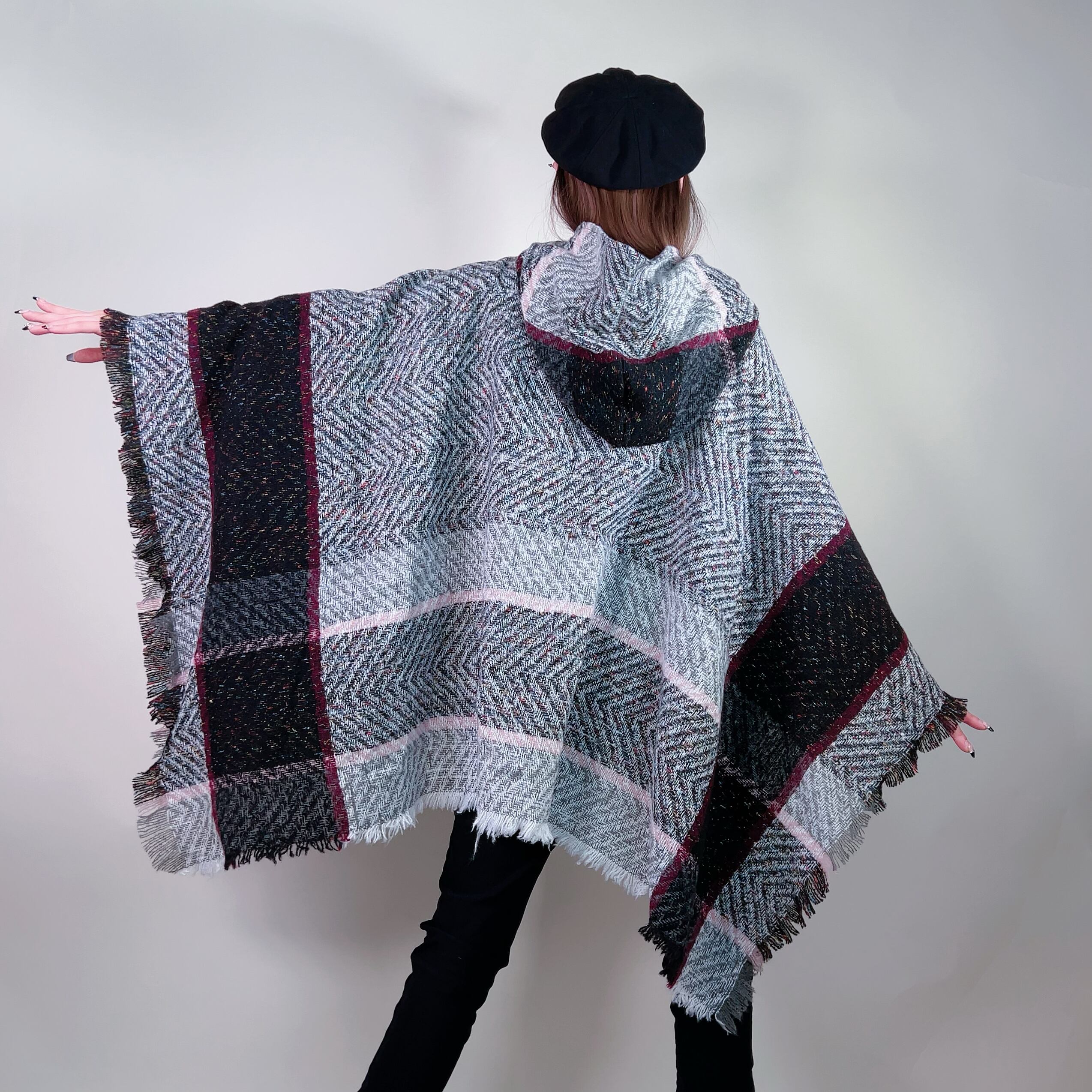 完売品 NieR 折り鶴 フードジッパー ポンチョ 和柄