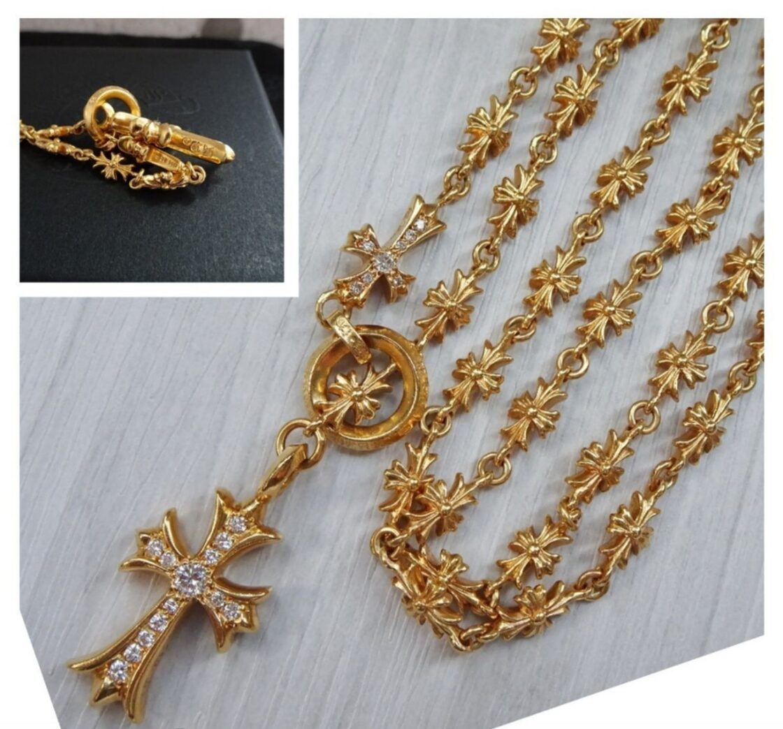 CHROME HEARTS クロムハーツ 22k ロザリオ ネックレス タイニー 