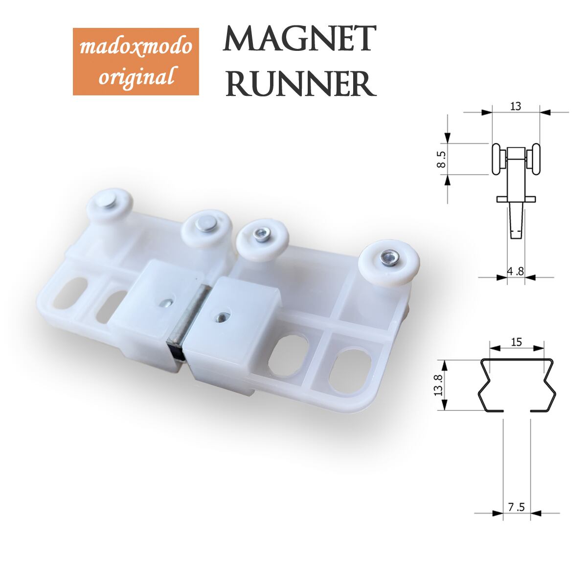 カーテンレール用マグネットランナー(1組)