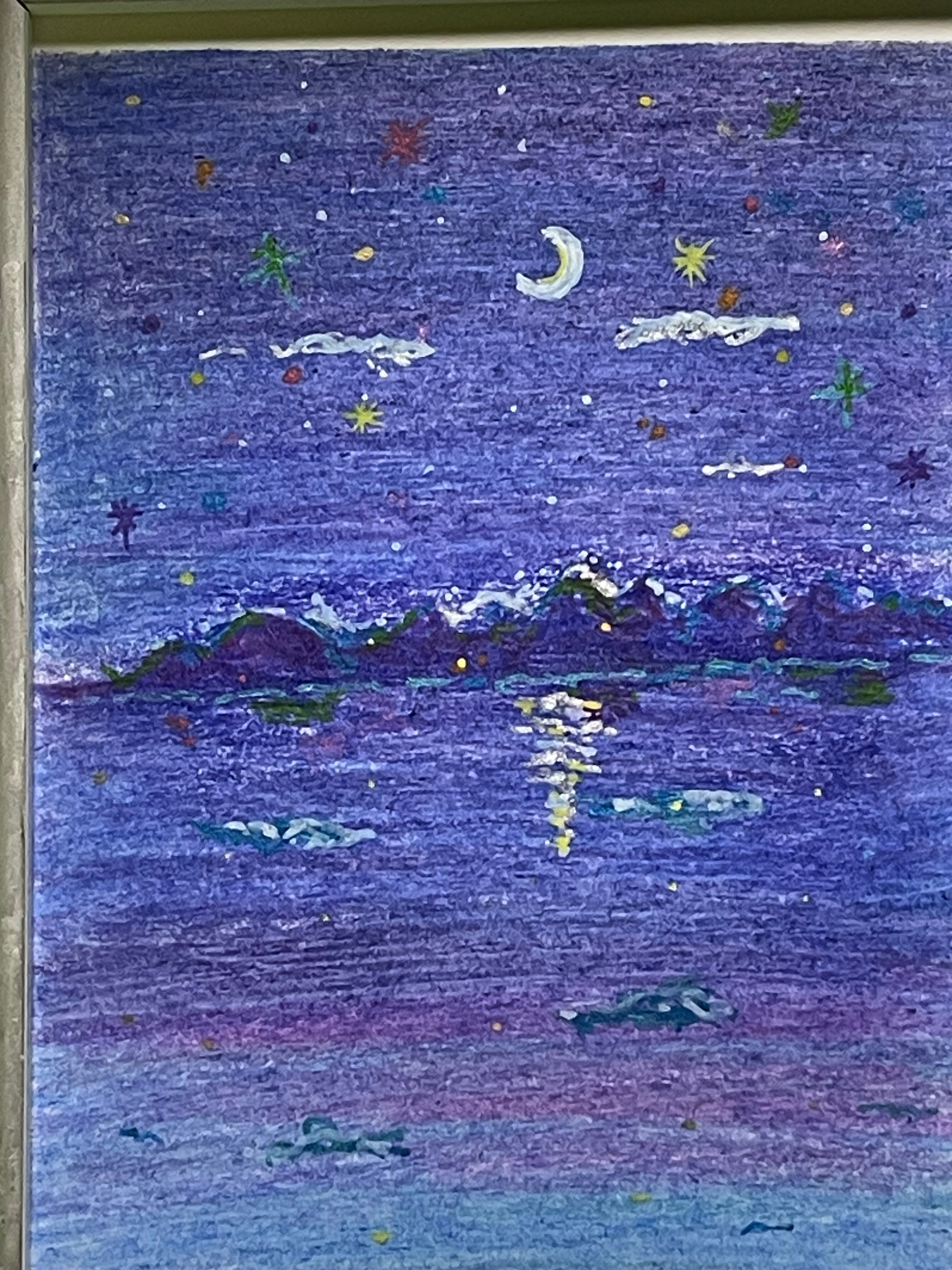 宇宙のエネルギーアート® UCHU no ENERGIE ART『 夜のしじま 』色鉛筆
