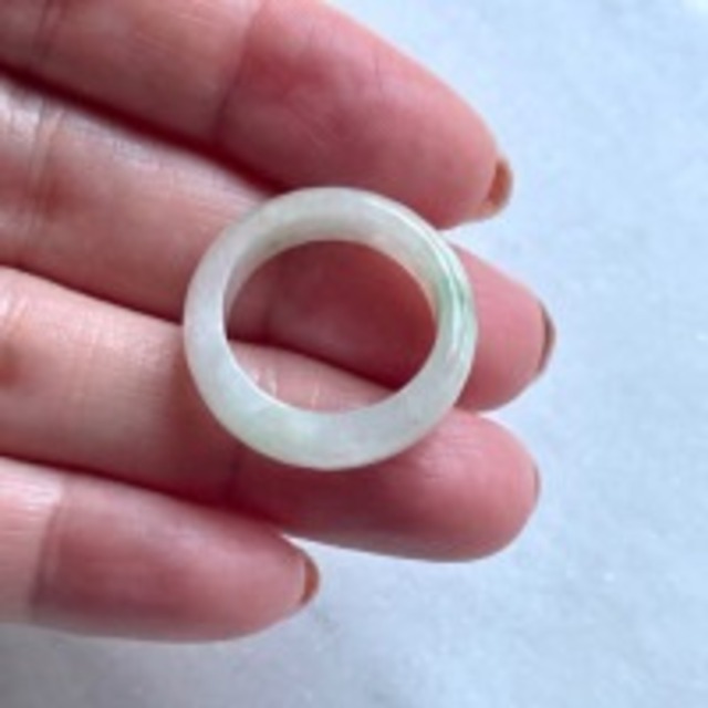 【美石】翡翠　リング　12号　6004
