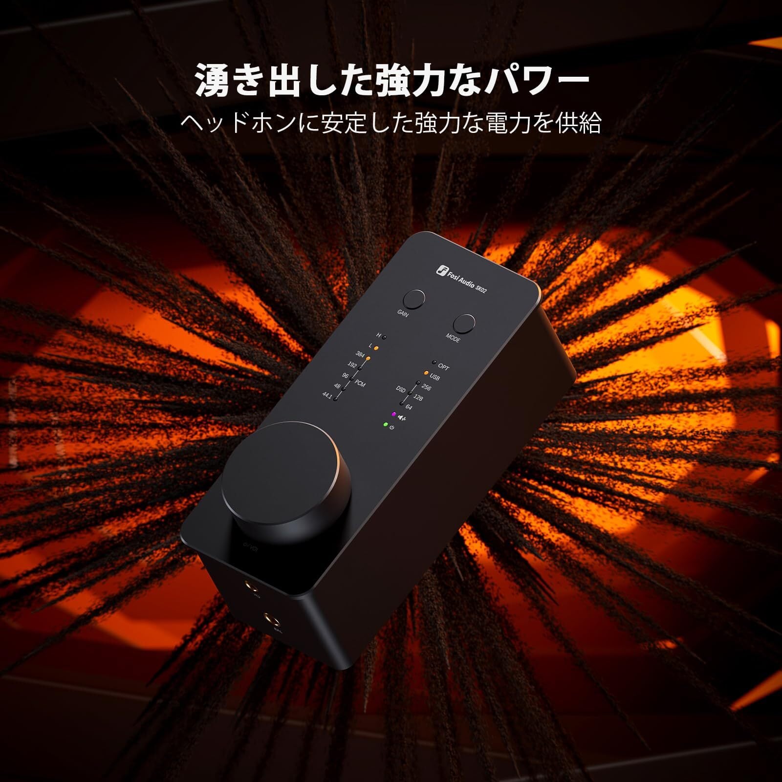 Fosi Audio SK02 DAC アンプ 小型 ヘッドホンアンプ デスクトップ USB