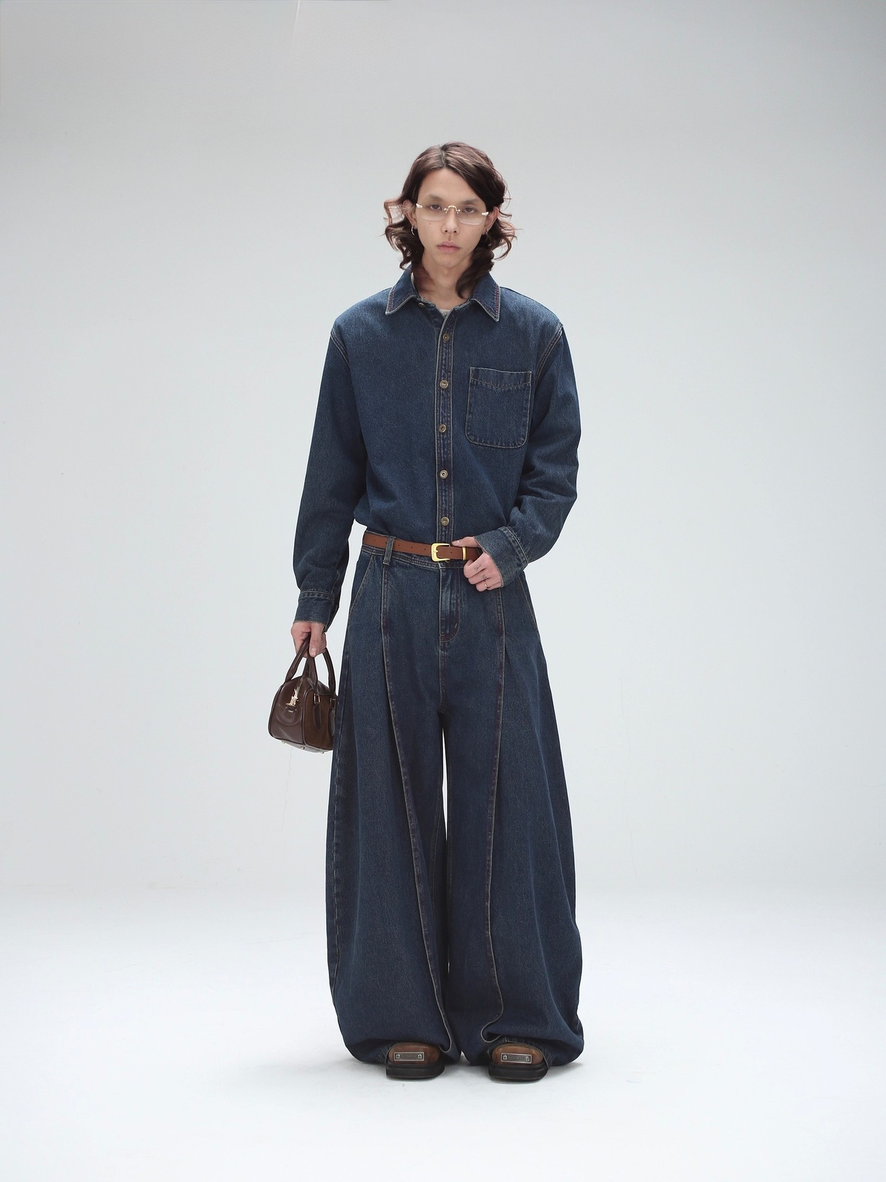 BOOGOOVOGUE Cone Denim Wide Pants