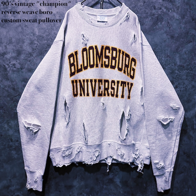 【doppio】90's vintage "champion" reverse weave boro custom sweat pullover