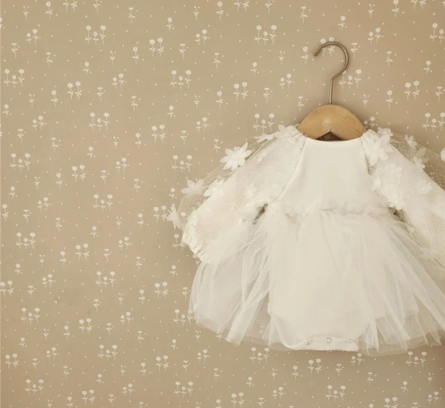 予約flower tulle rompers