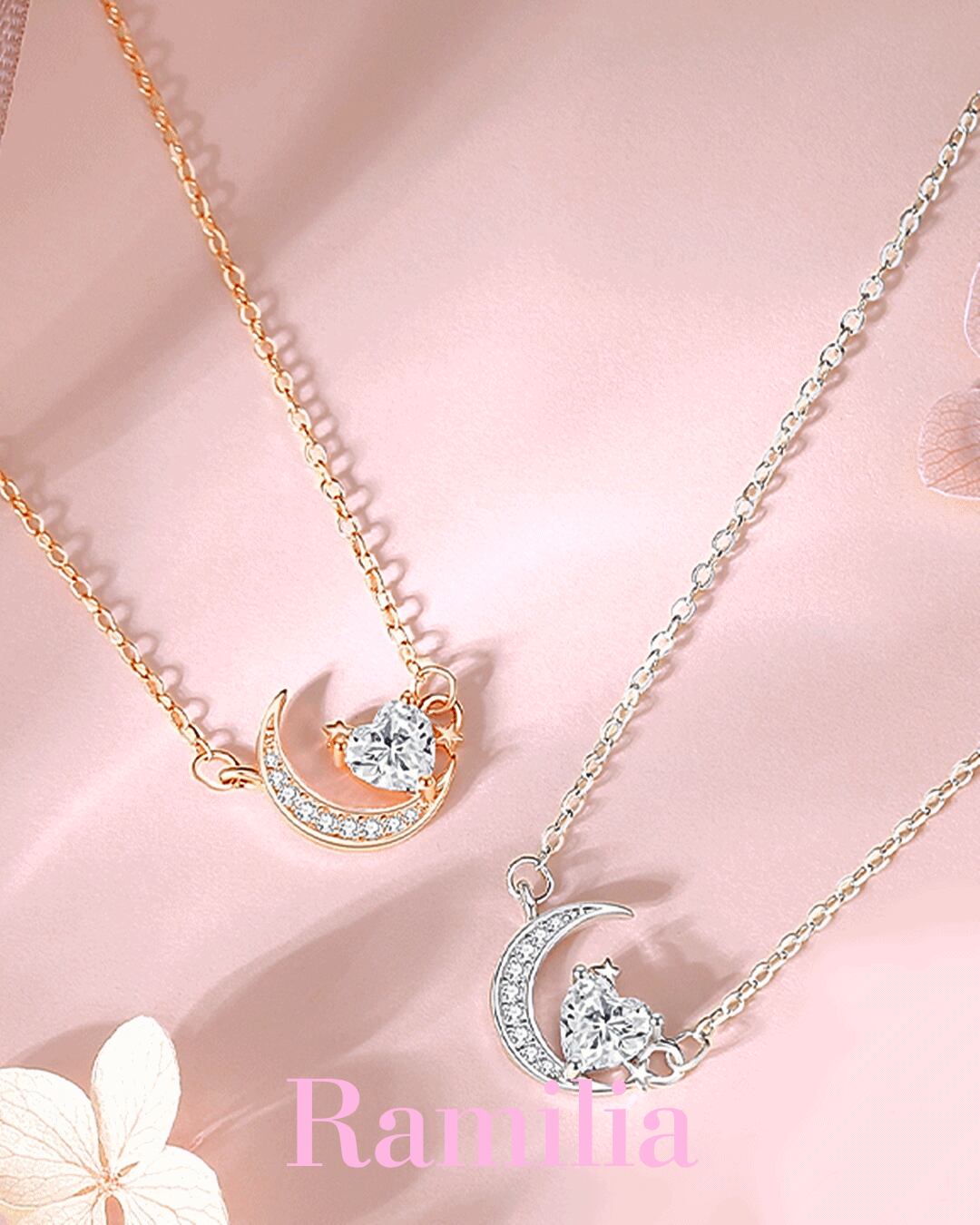 ムーンハートファンタジーネックレス(2 colors) R2407015