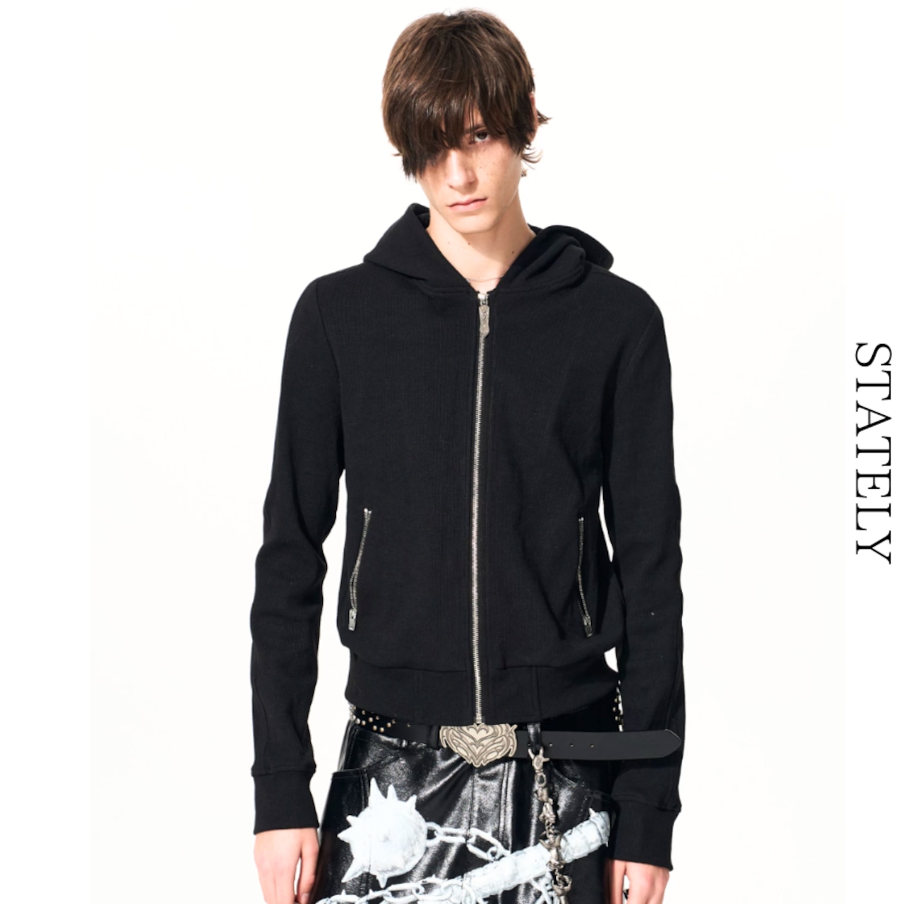 Skull Cross Zip パーカー_T216・画像4
