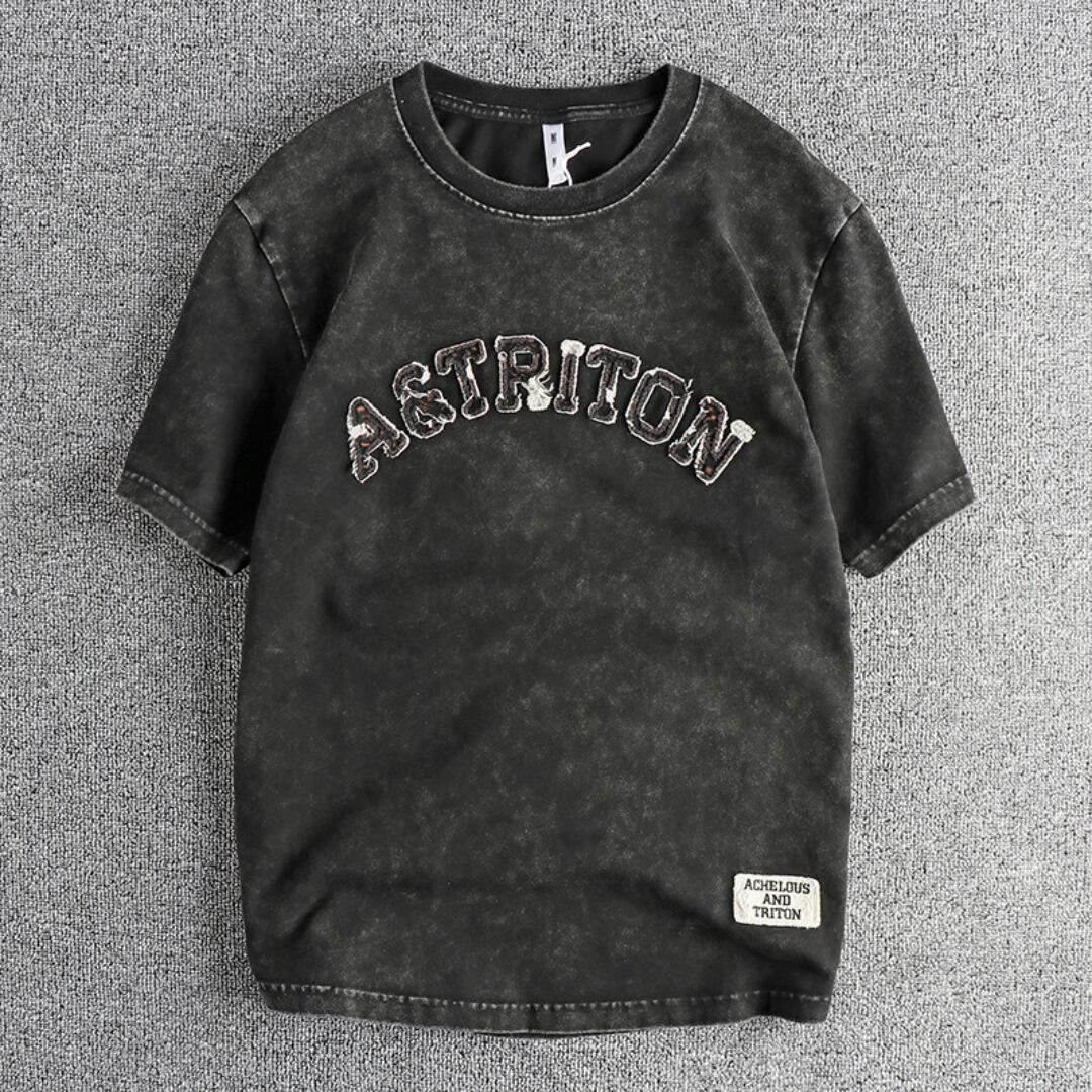 Heavyweight Vintage-Style Washed Short-Sleeve T-Shirt(GV507)