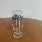 カワイイ花柄　足付きコップ　デザイングラス　ビンテージ　佐々木硝子　昭和レトロ　Sasaki Glass