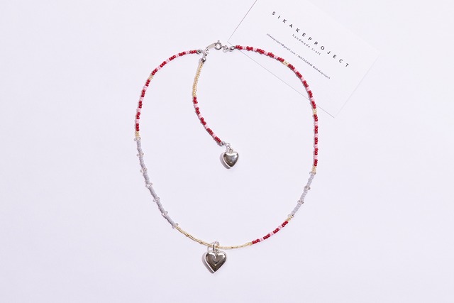 colorful beads heart necklace G