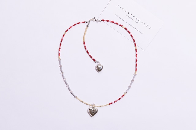 colorful beads heart necklace G