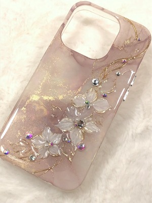 【iPhoneケース】花がすみ【プルルンテクスチャー】
