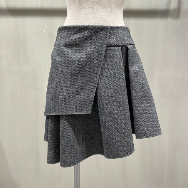 【予約】FLUMOR/wool-like knit material layered culottes