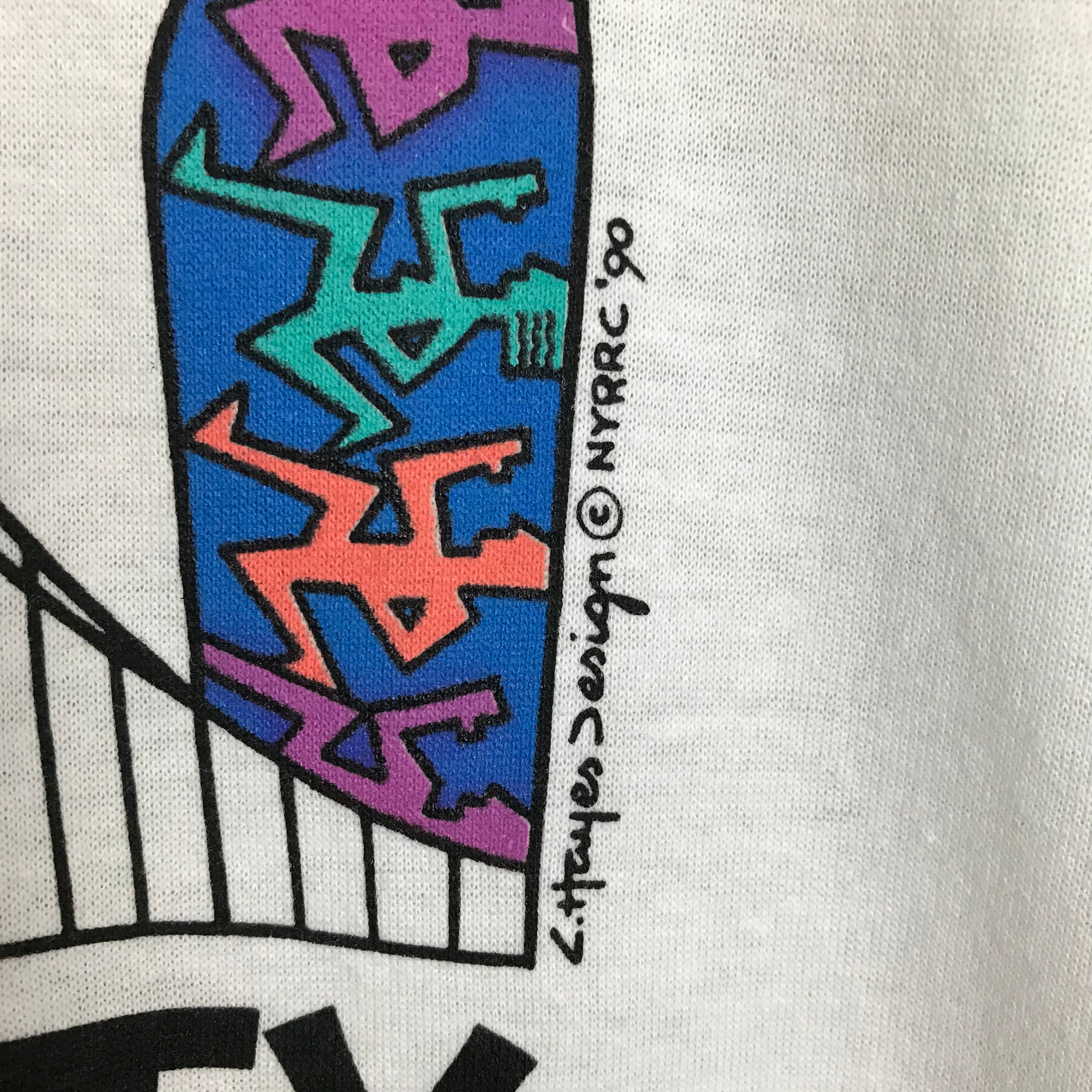 USA製 90s NEW YORK MARATHON ポップアート デザイン プリント USA製 90s NEW YORK MARATHON ポップアート デザイン プリント