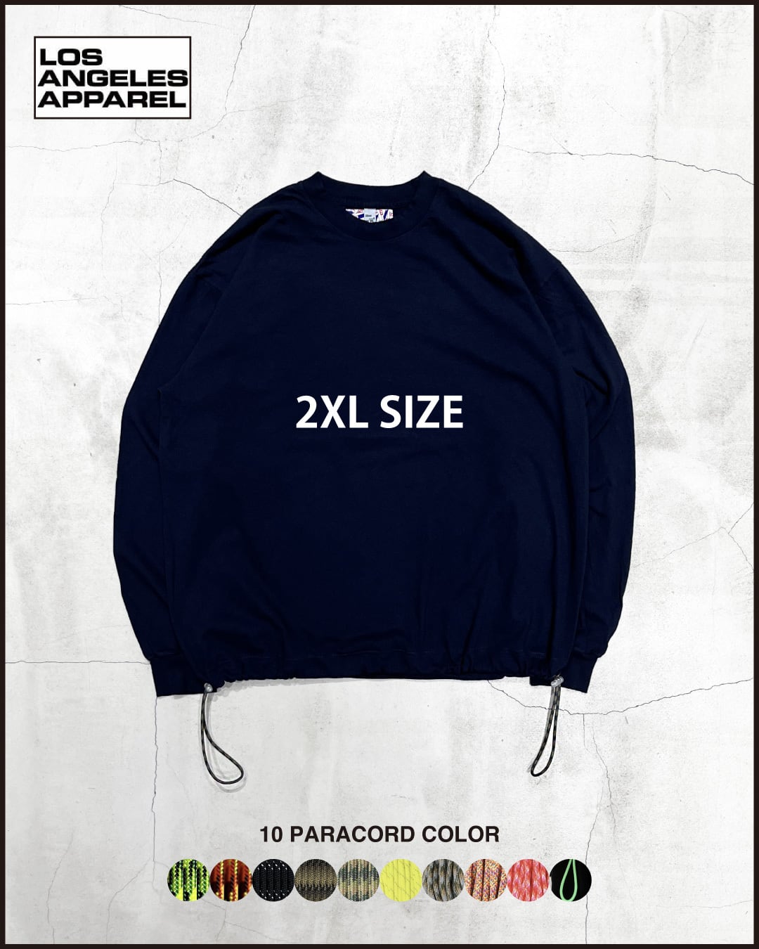 【2XL】LOS ANGELS APPAREL 6.5oz PARACORD CUSTOM L/S