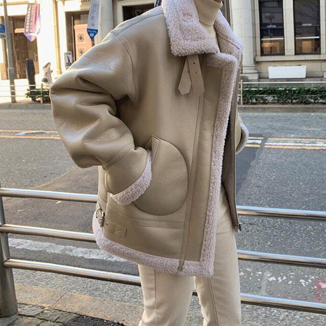 予約販売】ボアジャケット レザージャケット ブルゾン アウター