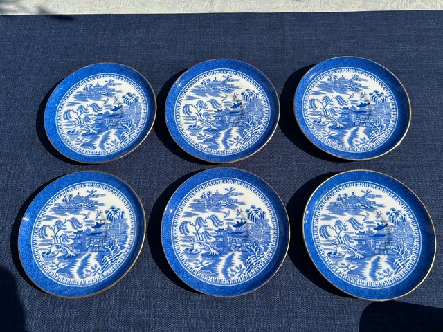 SPODE社　ブルーウイロー　デミタスカップアンドソーサー６客セット（Copeland期）