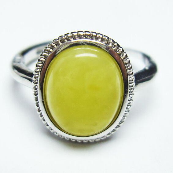 アンバー リング 琥珀 指輪 フリーサイズ 調整可能 18号 一点物 メール便可 [M便 1/20] 115-5840