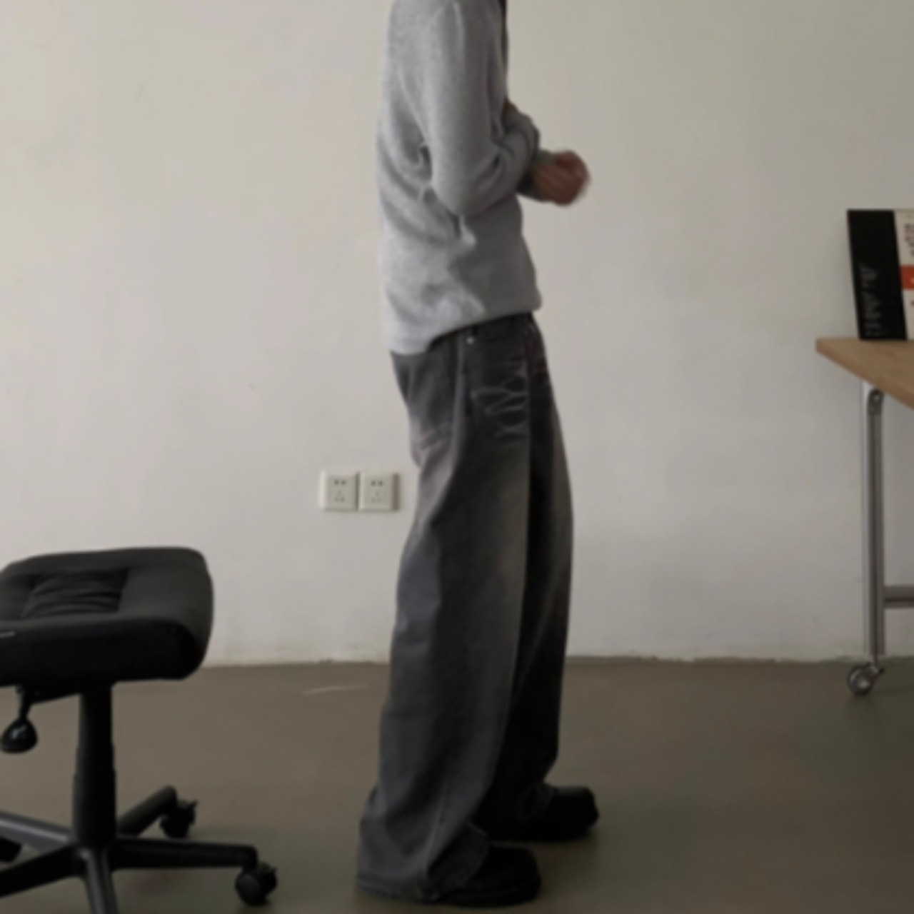 ヘンリーネックベーシックニット　0874