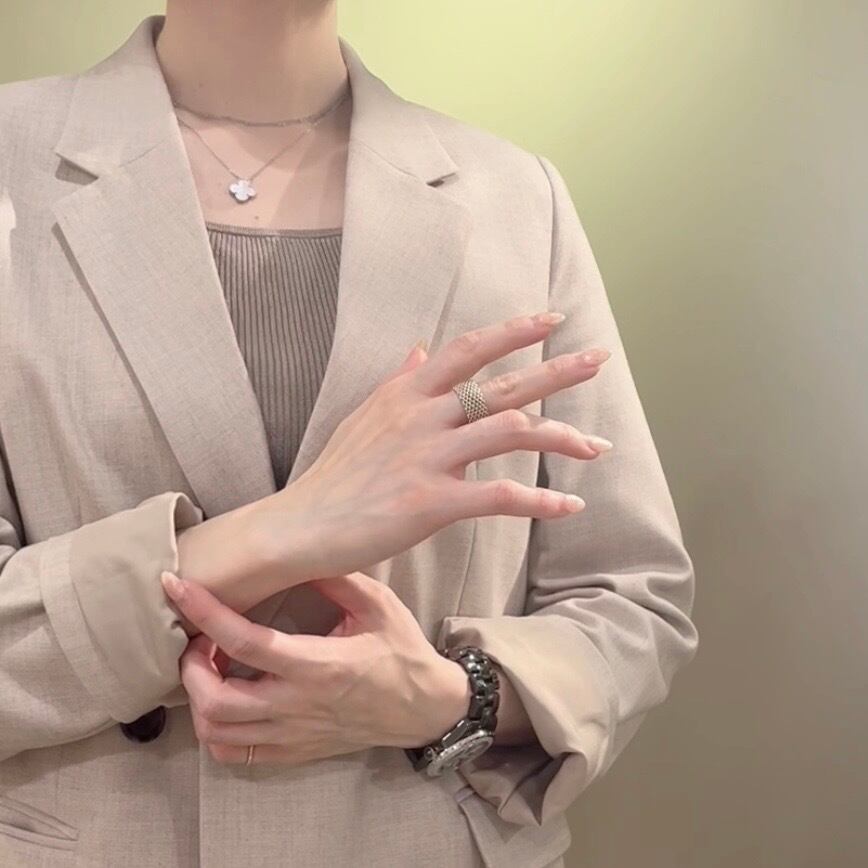 希少【TIFFANY＆CO】2449 【16.5号】ティファニーサマセットメッシュ