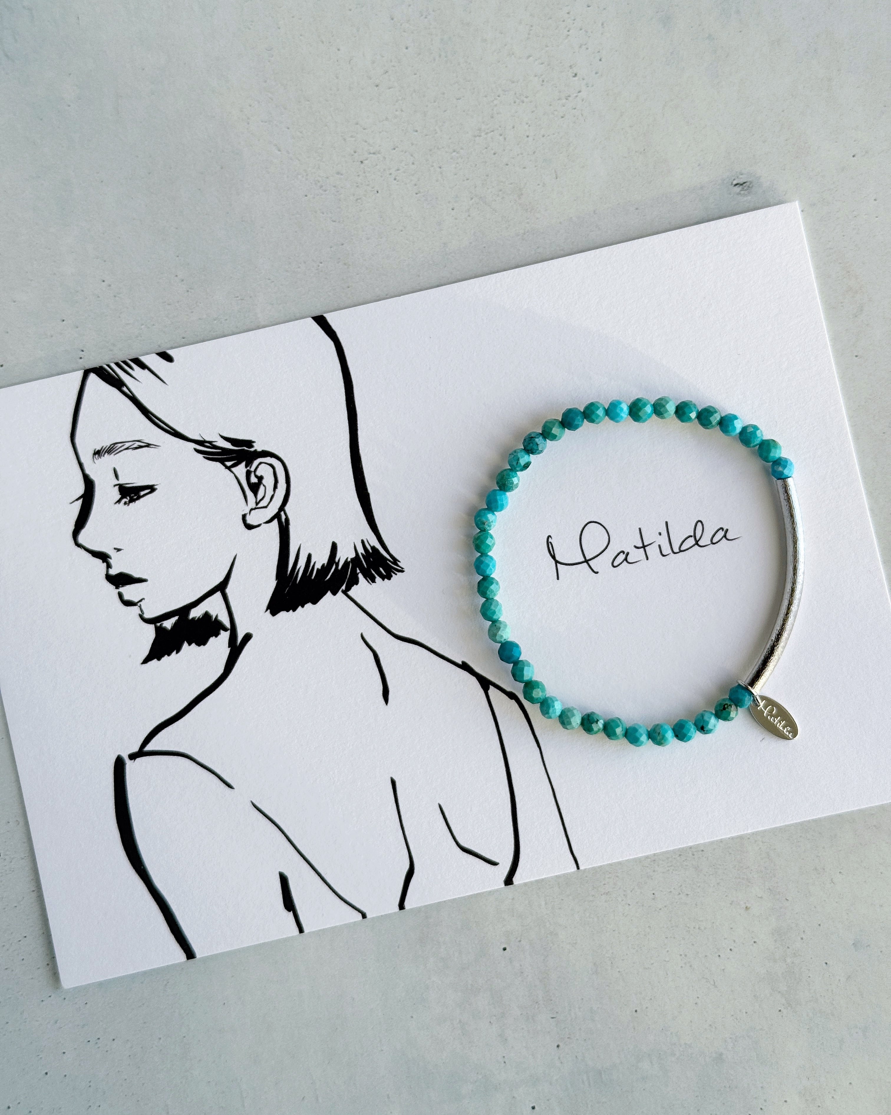 Tube & stone bracelet(ターコイズ)