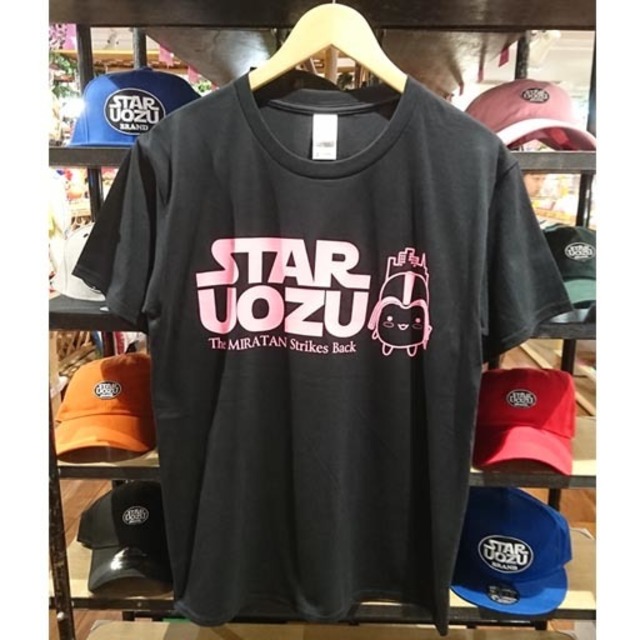 STAR UOZU & ミラたん　コラボＴシャツ　ブラック×ピンク