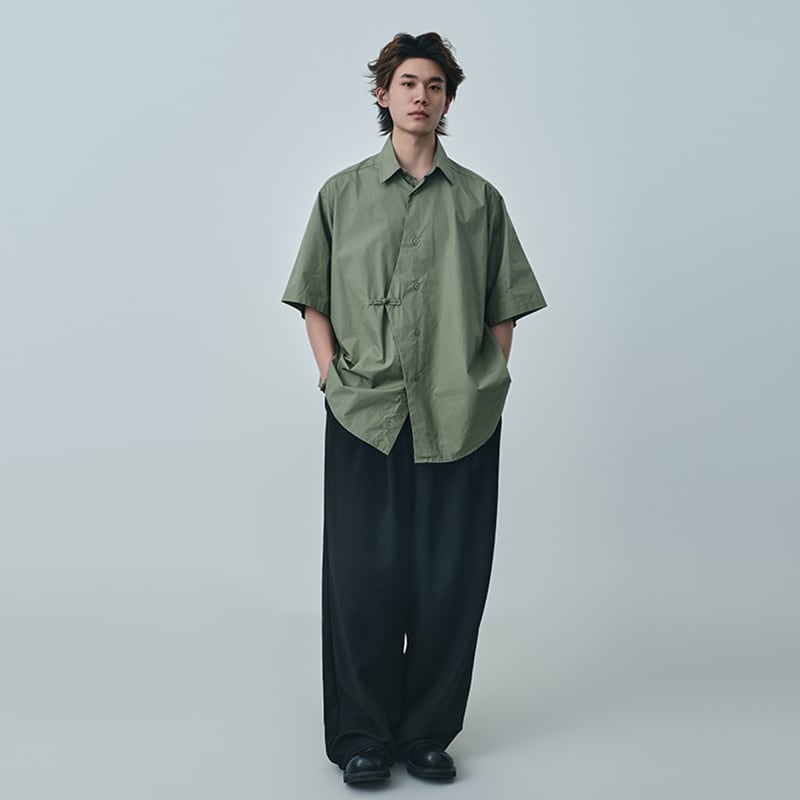 RIHE STOREチャイナ風斜め襟半袖シャツ | mblueshop