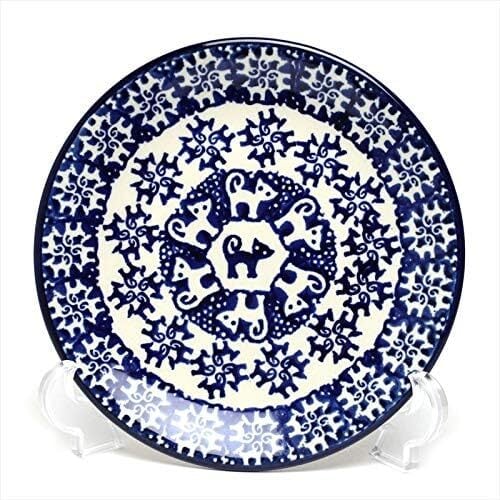 ポーリッシュポタリー 猫柄 小皿 17cm 手描き 陶器プレート T130 ポーリッシュポタリー 猫柄 小皿 17cm 手描き 陶器プレート T130