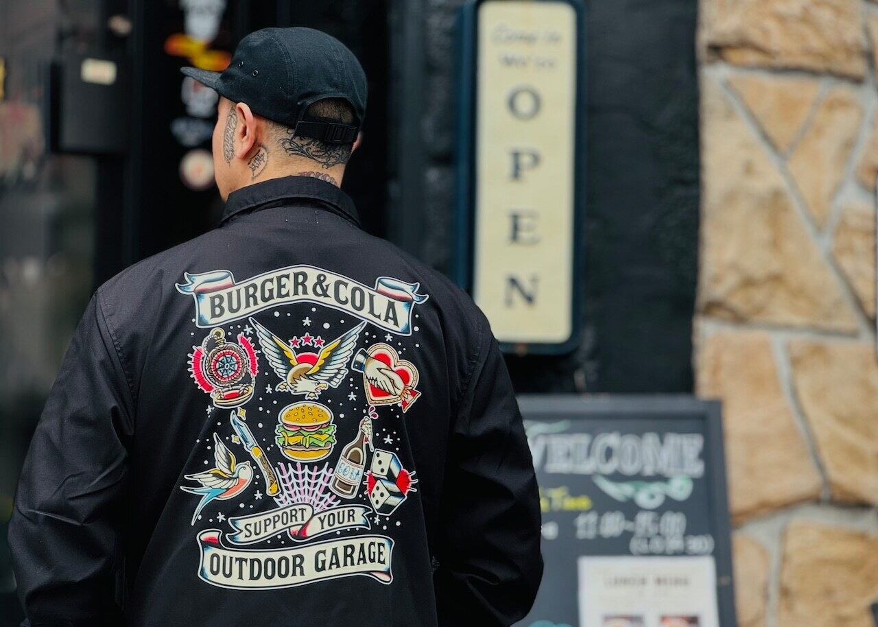 BURGER & COLA FLASH T/C COACH JKT ブラック | SHAREFIELD～憩いの 
