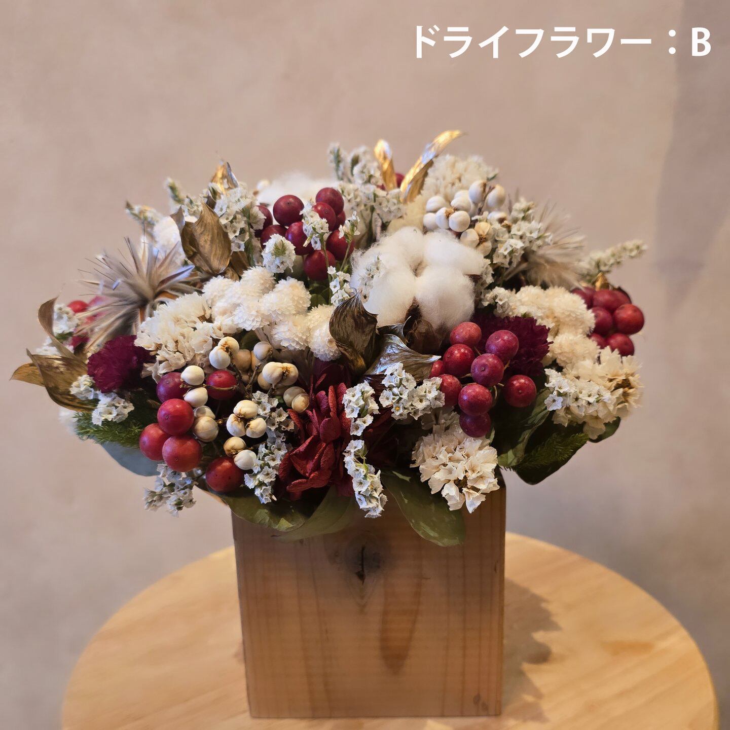 木の植木鉢×ドライフラワーアレンジメント | Wood Store koyoli