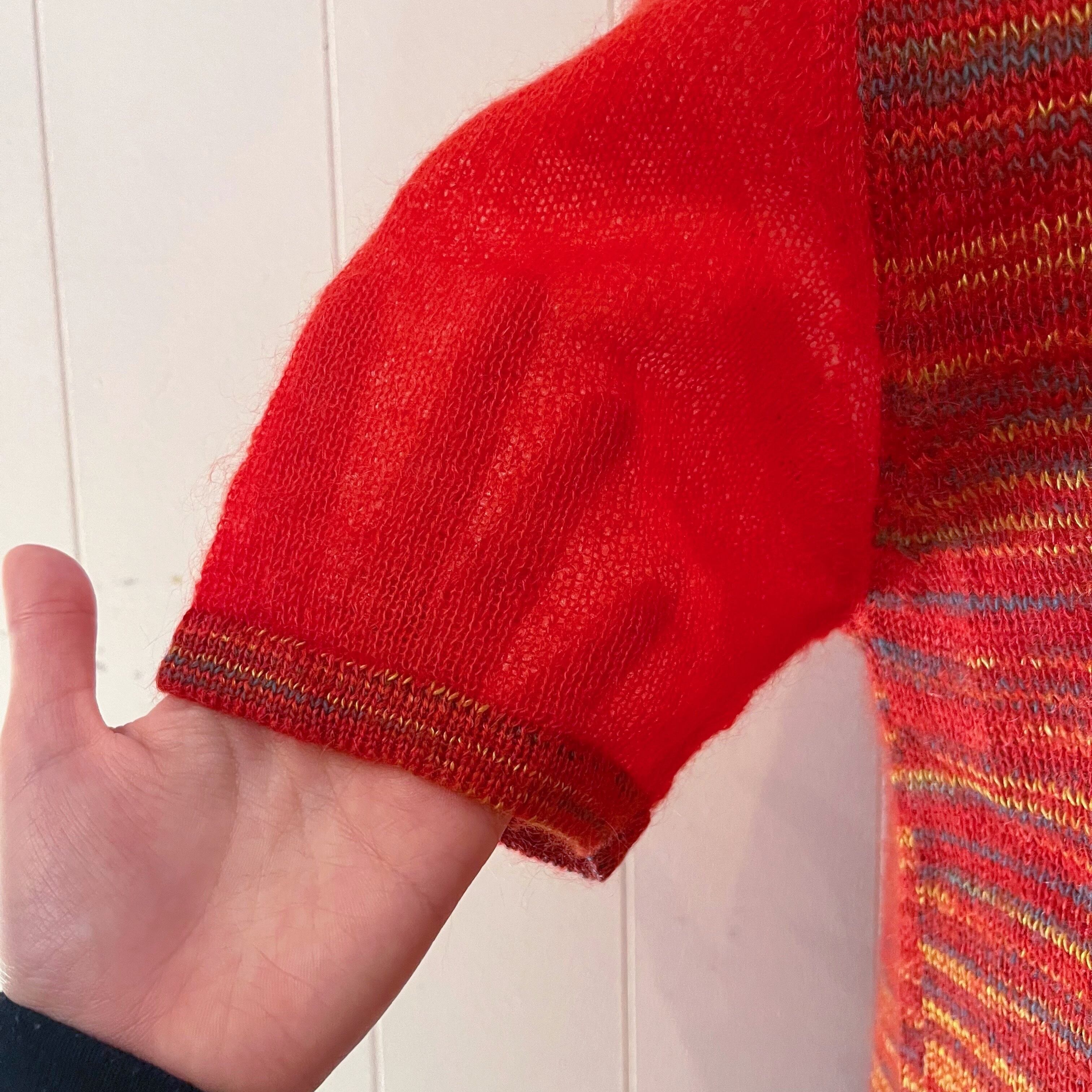 multi color turtle neck knit sweater