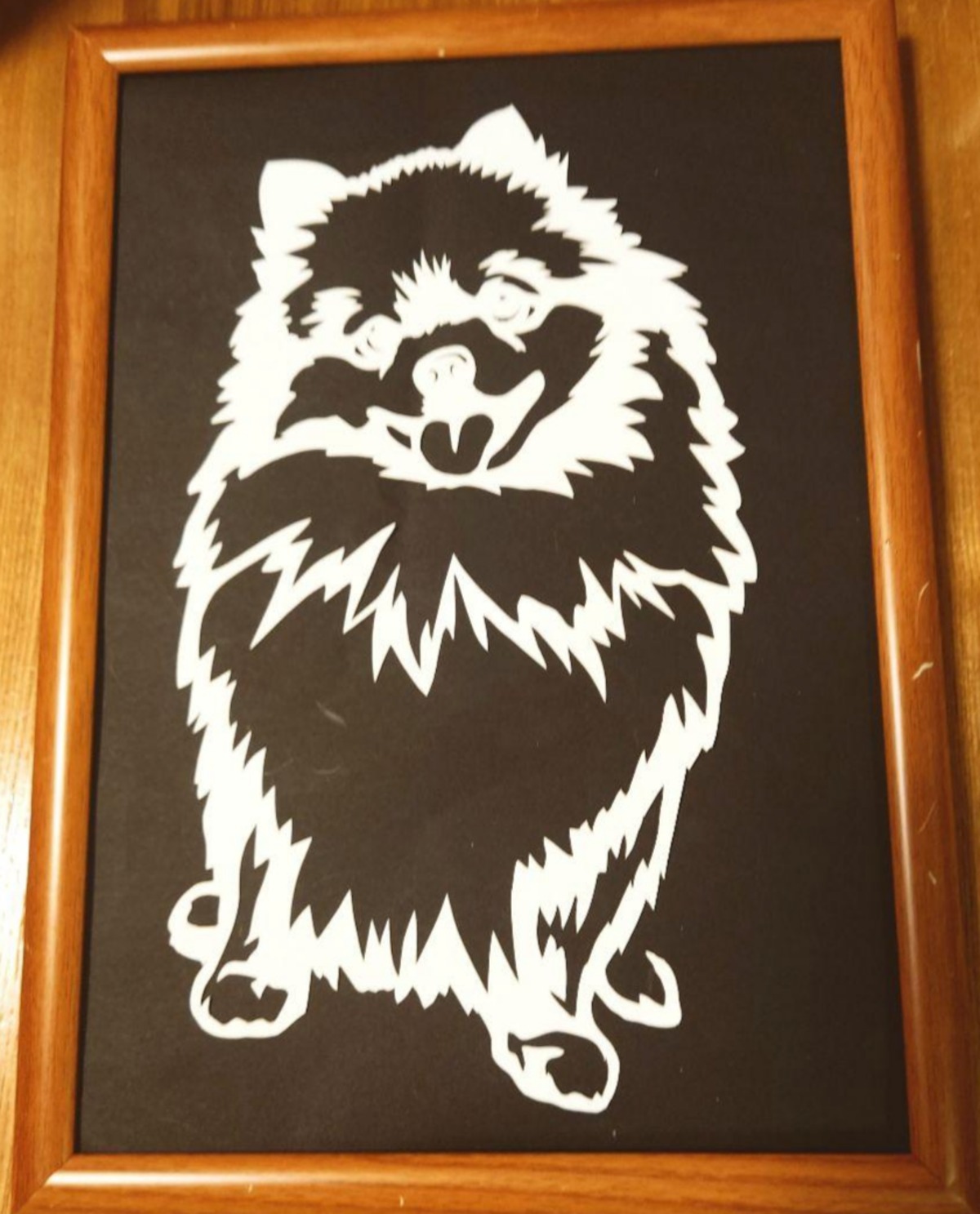 切り絵 ポメラニアン（白） | Miyu工房 Paper Cutting