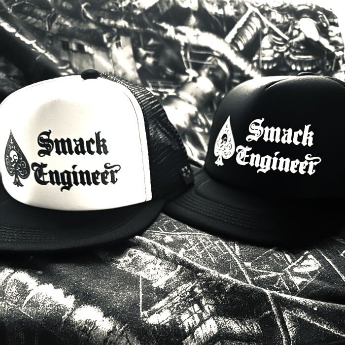 SMACK ENGINEER / スマックエンジニア「Rogia限定 SPADE MESH CAP (黒