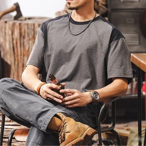 シンプルバイカラー半袖Tシャツ 225589