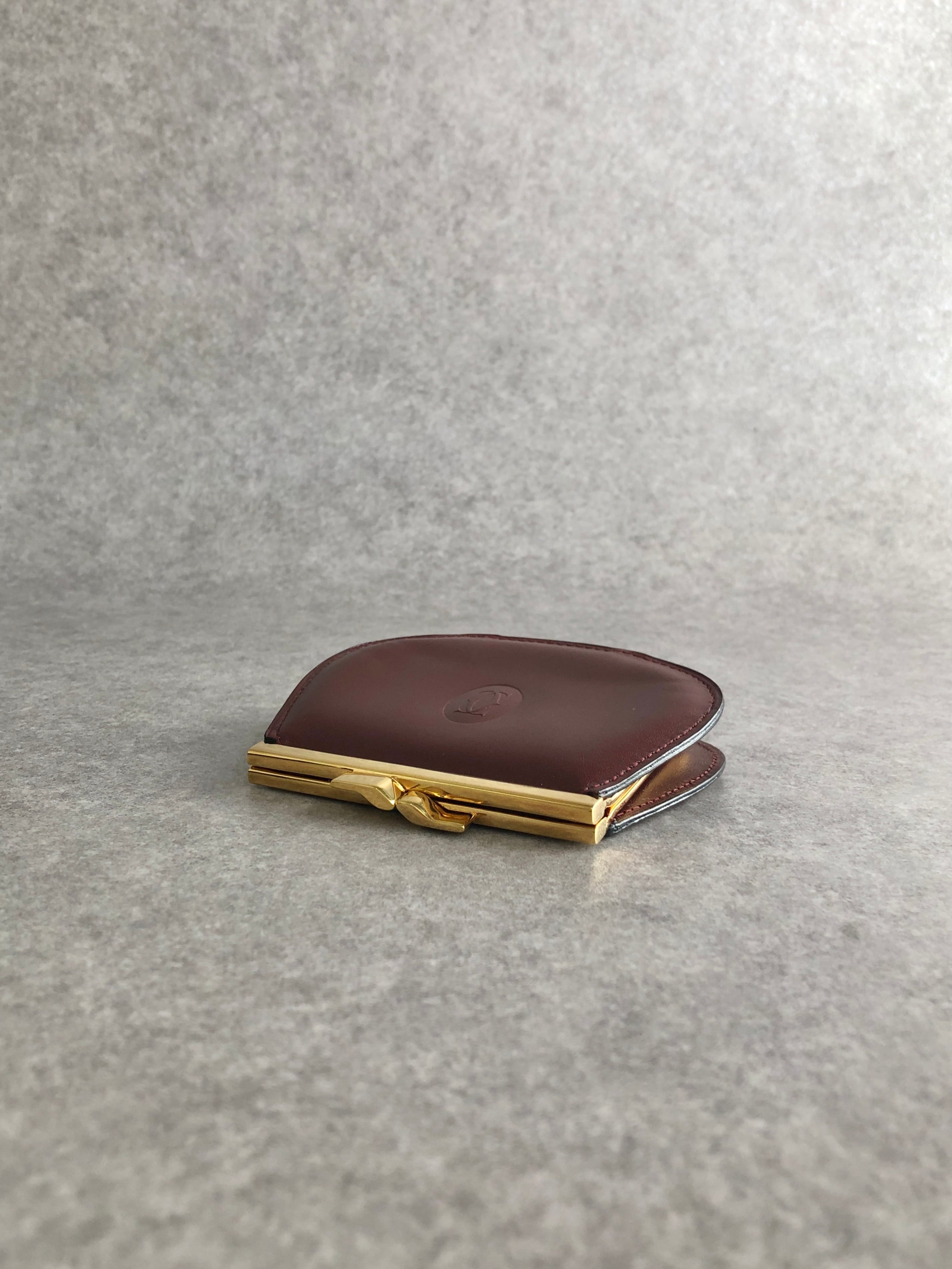 Cartier カルティエ マストライン 財布 ボルドー レザー コインケース