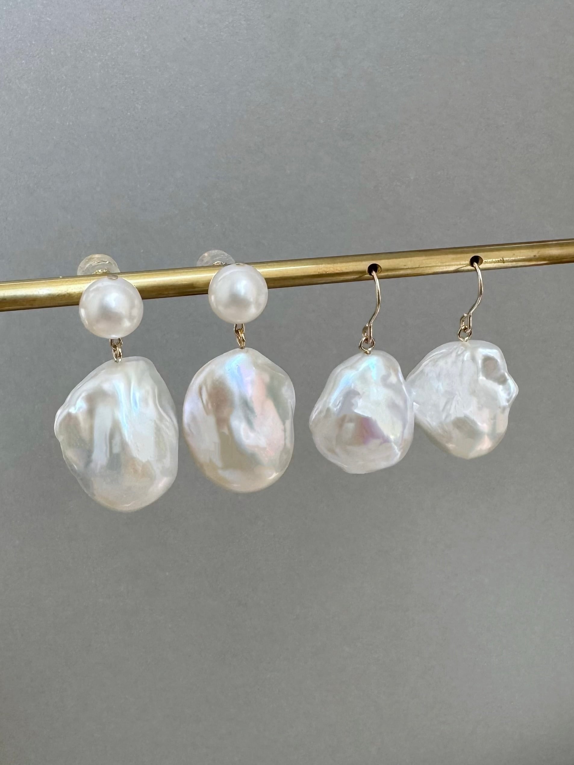 選べるパールイヤリング hook pearl earrings、oyster swing pearl earrings