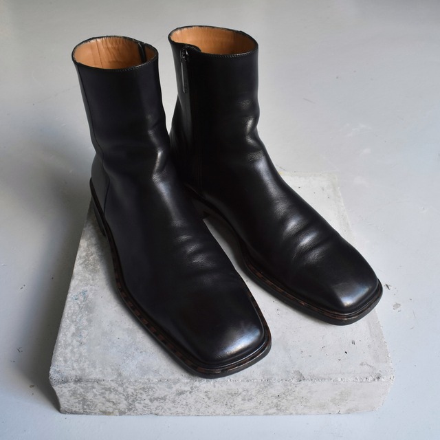 "LOUIS VUITTON" Made In ITALY Leather Square Toe Boots