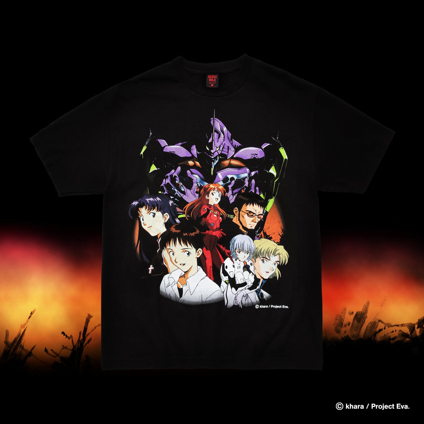 EVANGELION GEEKS RULE Tシャツ Lエヴァンゲリオン