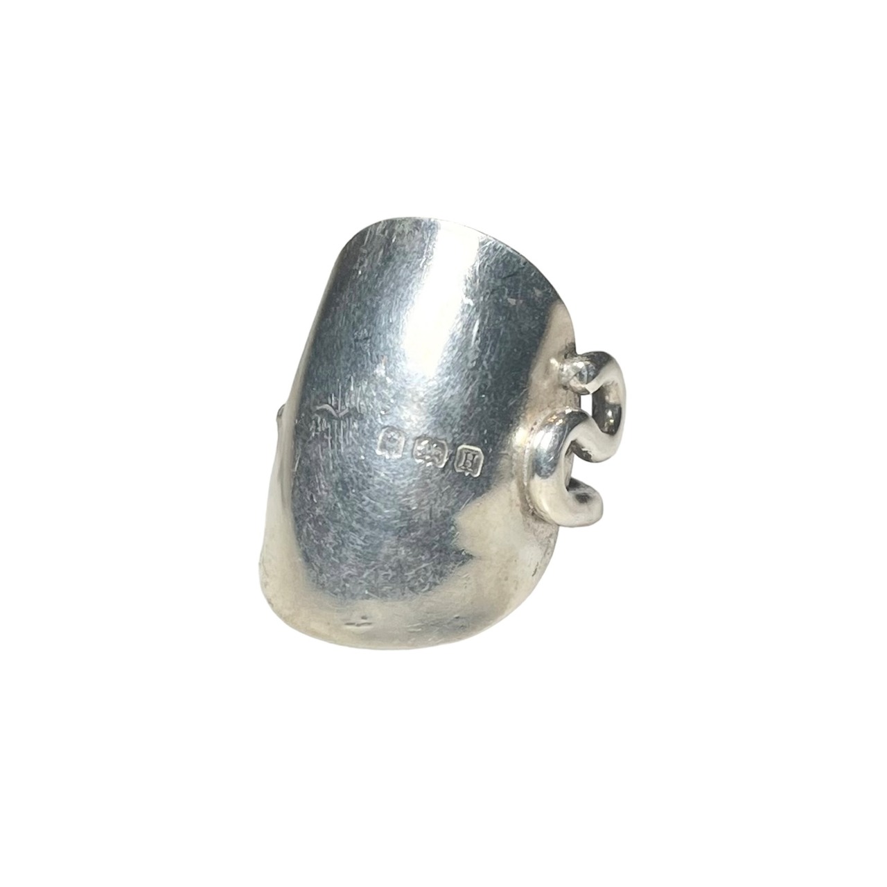 vintage silver wide ring made in England