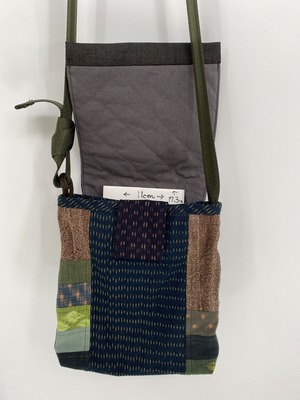 絣柿渋手作りアートショルダーバッグ　現品お届け