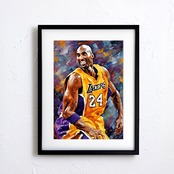 Kobe Bryant Ⅱ｜レイカーズの伝説を描くモダンポップアートポスター｜情熱と美学が共鳴するスタイリッシュなインテリアアートA4ポスター